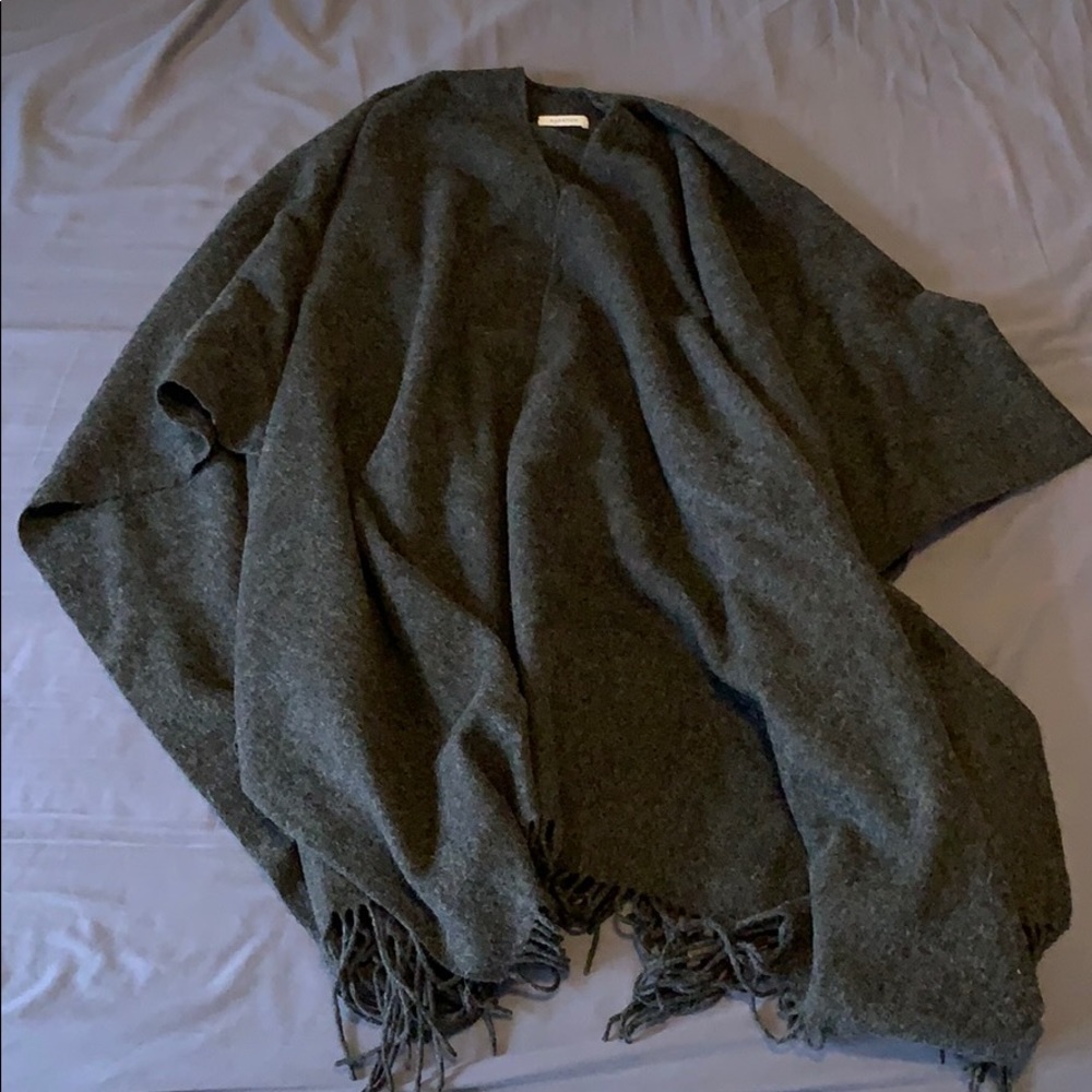 Wool shawl by Wilfred - dark gray